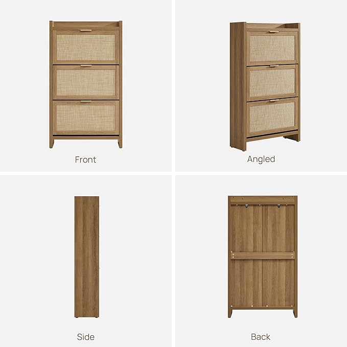 SICOTAS Rattan Shoe Storage Cabinet - Image 8