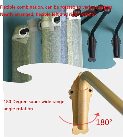 Gold Swing Arm Curtain Rod 47in, Adjustable Insulated Window Display Stand, Side Panels Holder for Home Decor, Perfect for Front Door Curtains, Stylish & Functional