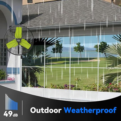 Pro 9500 CFM 24" Outdoor IP44 Waterproof Wall Mount Fan, 3-Speed Oscillating - Image 5