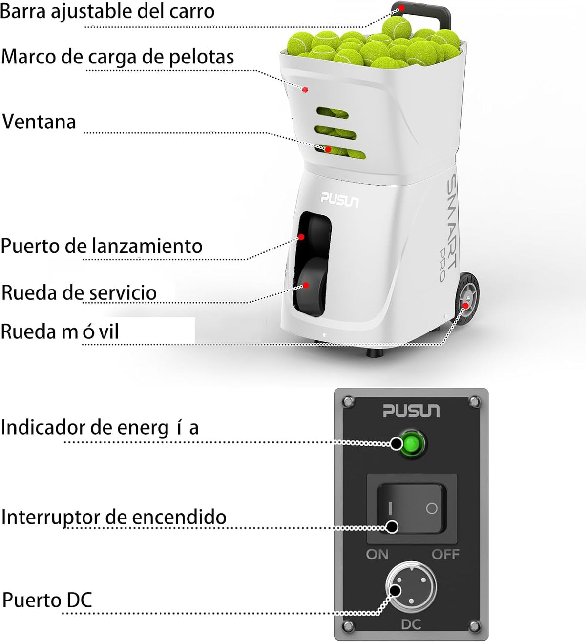 smart tennis ball machine - auto serve with, package contents