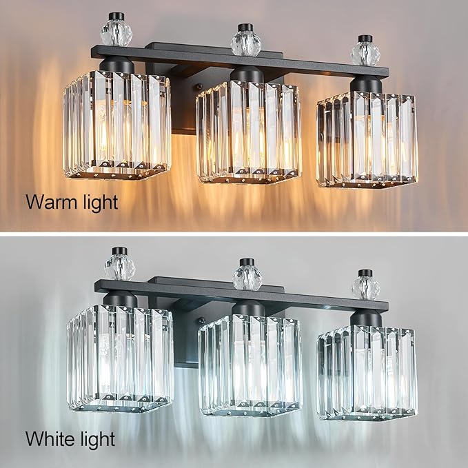 FDPBY Sand Black Bathroom Vanity Lights Crystal Vanity Light Bathroom Lighting - Image 2