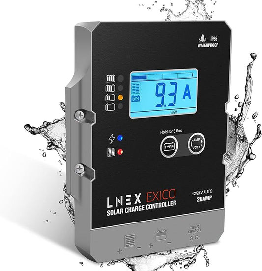 Solar Charge Controller Waterproof, 20A Super Thin Solar Panel Battery by LNEX