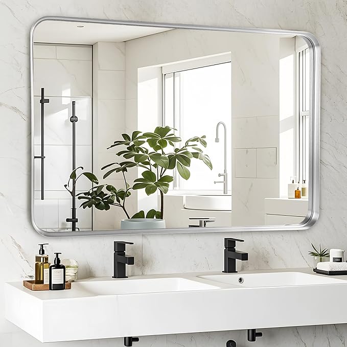 Fabuday Bathroom Mirror Silver 30x40 Inch by Fabuday