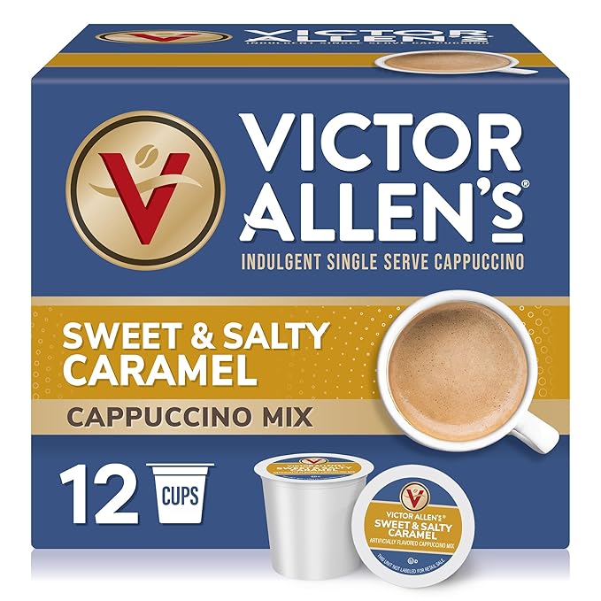 Victor Allen's Coffee Sweet and Salty Caramel Flavored Cappuccino, Single Serve by VictorAllensCoffee