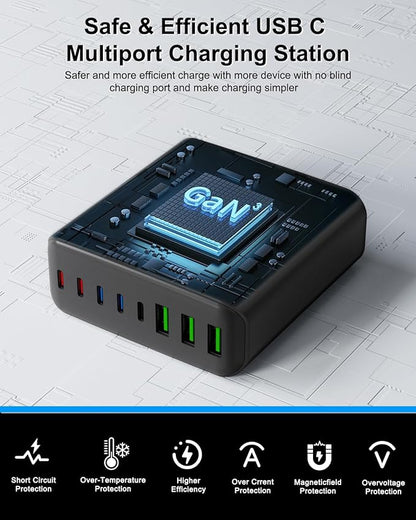 500W USB C Charger Block, 8-Port USB C Charging Station Fast Charging PD 120W - Image 5