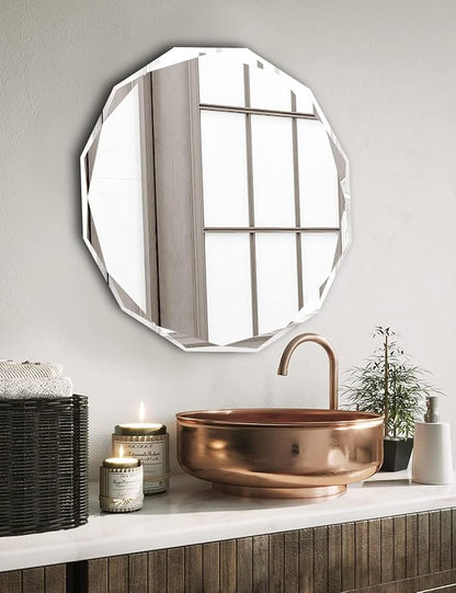 Bathroom Mirrors for Over Sink, Round Frameless Mirrors for Wall, 20x20 Inch - Image 6