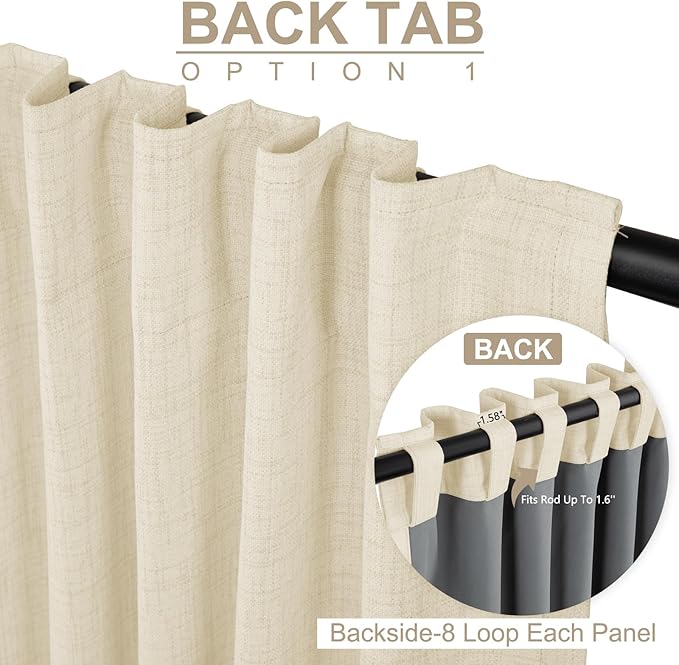 100% Blackout Shield Linen Blackout Curtains - Image 3