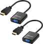 Moread HDMI to VGA, 2 Pack, Uni-Directional Gold-Plated HDMI to VGA Adapter by MoreadDirect