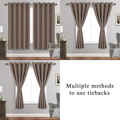 JIUZHEN Tan Blackout Curtains - Image 5
