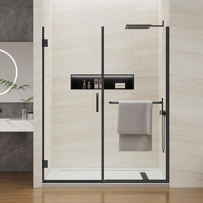 Pivot Swing Shower Door, Adjustable Width 58.9-60" W x 74" H Semi-Frameless - Image 3