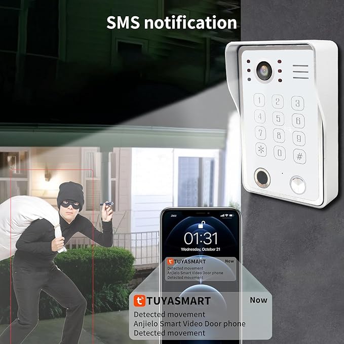 Wired Video Door Phone Kit Apartment Intercom System, 10 Inch Touch Screen - Image 2