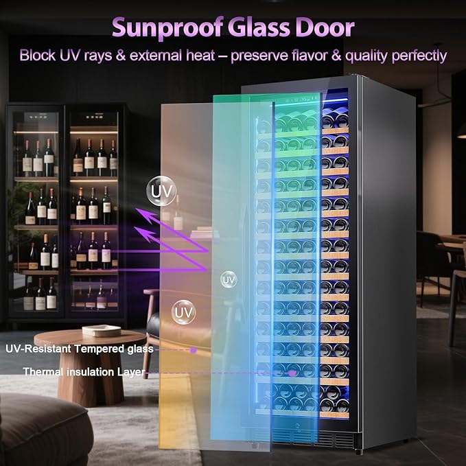 Wine Cooler-Wine Fridge with Safety Lock Freestanding/Built in 24 Inch Wide - Image 4