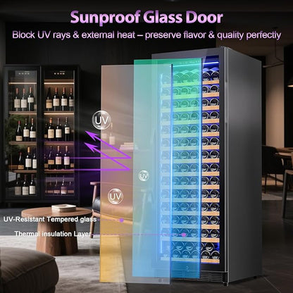 Wine Cooler-Wine Fridge with Safety Lock Freestanding/Built in 24 Inch Wide - Image 4