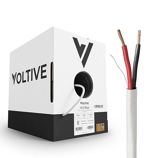 Voltive 14/2 Speaker Wire, Riser CL3R, 500ft by Voltive
