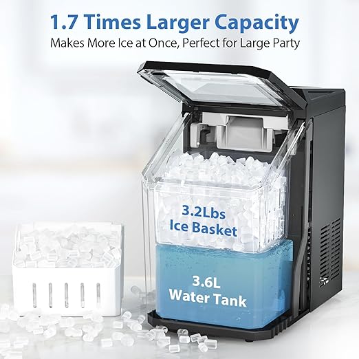 Aeitto Nugget Ice Maker Countertop, Rapid Ice Release in 5 Mins, Large Capacity - Image 3