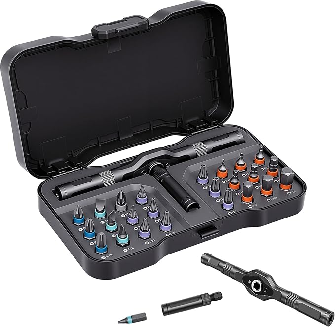 24-in-1 Magnetic Ratchet Multi-Bit Screwdriver Set by DikTalk