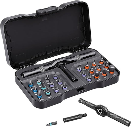 24-in-1 Magnetic Ratchet Multi-Bit Screwdriver Set by DikTalk