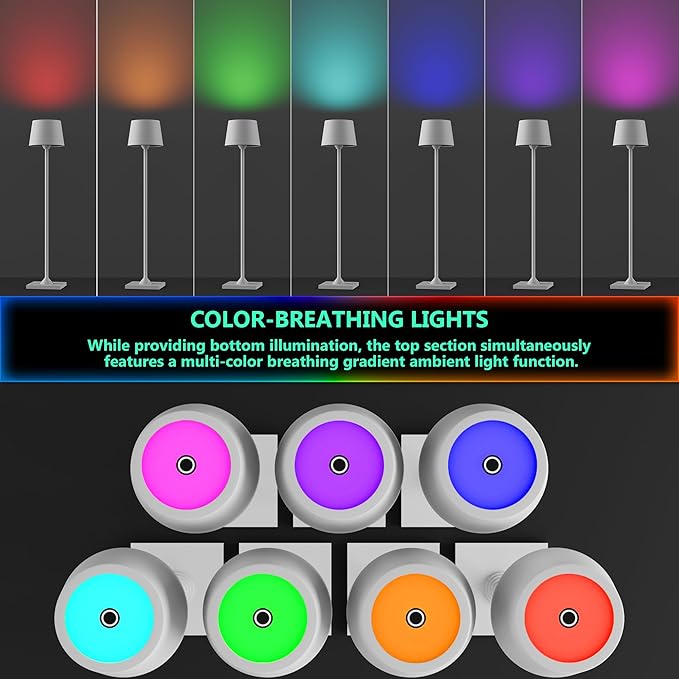 Compact Cordless Table Lamp, Rechargeable LED Night Light, Dual Light Source - Image 5
