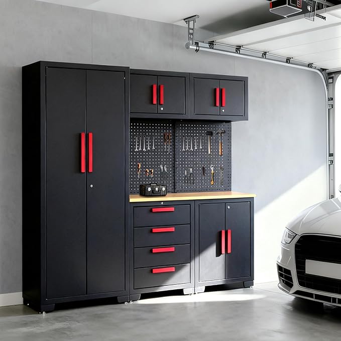 Garage Storage Cabinet System, 6-Pcs Garage Cabinets and Storage System Corner - Image 7
