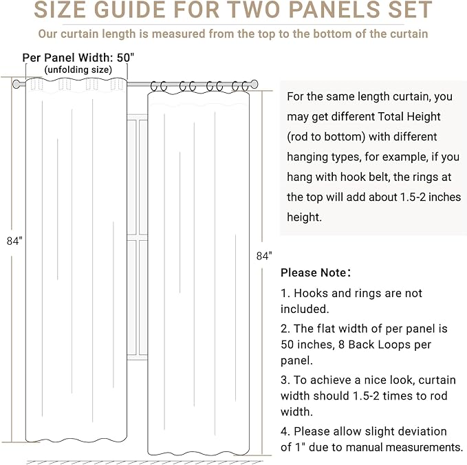 100% Blackout Shield Linen Blackout Curtains - Image 7