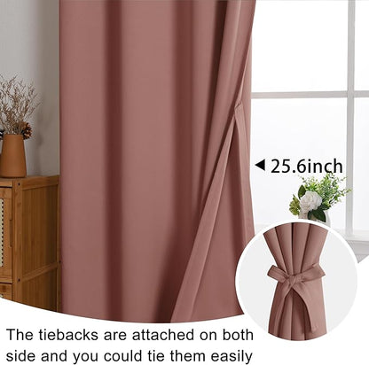 JIUZHEN Dried Rose Blackout Curtains - Image 6
