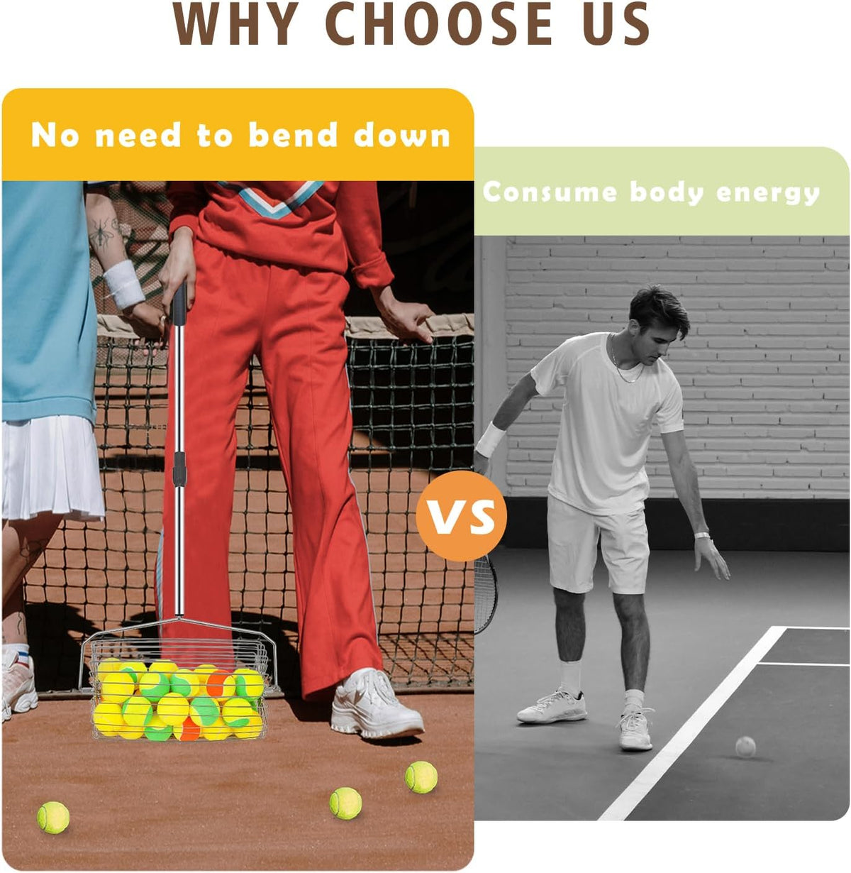 Portable Tennis Ball Picker Retractable Metal Tennis Ball Retriever Multifunc...