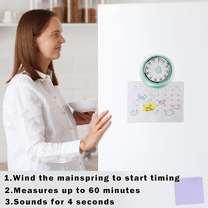KwonfaiDelil 60-Minute Magnetic Visual Timer, Silent Operation and No Battery - Image 7