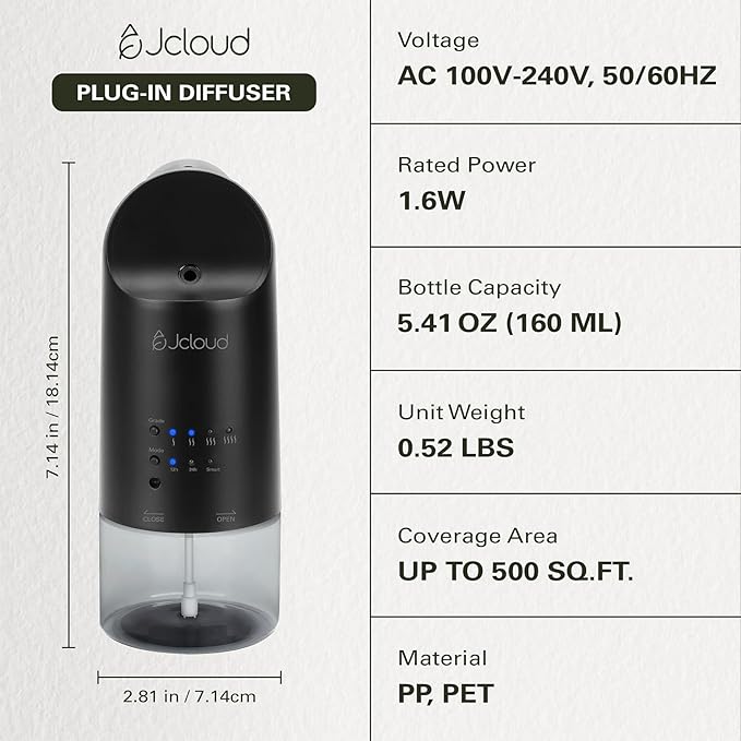 JCLOUD Plug in Diffuser for Essential Oils, Waterless Scent Diffuser Cover Up - Image 7