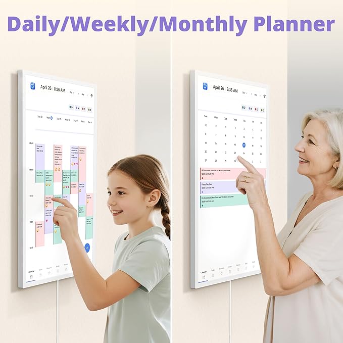 Digital Calendar 32 Inch Touch Screen, Electronic Wall & Desk Calendar Chore - Image 8