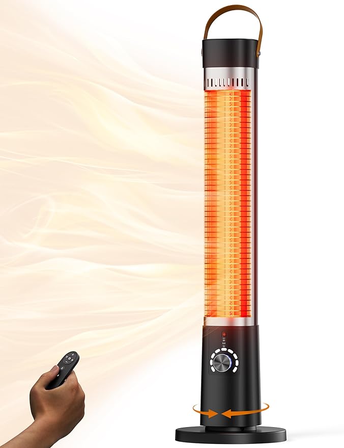 Patio Heater for Outdoor Use, Infrared Electric Outdoor Heater, 1500W Instant by Aerozy