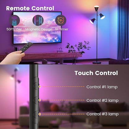 SIBRILLE RGB Floor Lamp, 36W LED Dimmable Standing Lamp - Image 4