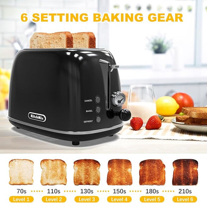 Toaster 2 slice, Retro Stainless Steel Toaster - Image 3