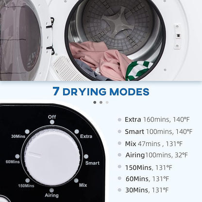 HOMCOM Portable Clothes Dryer, 120V 1300W Compact Laundry Dryer - Image 3