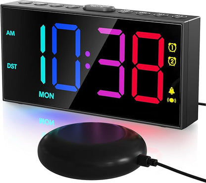 PPLEE RGB Bed Shaker Alarm Clock by PPLEE