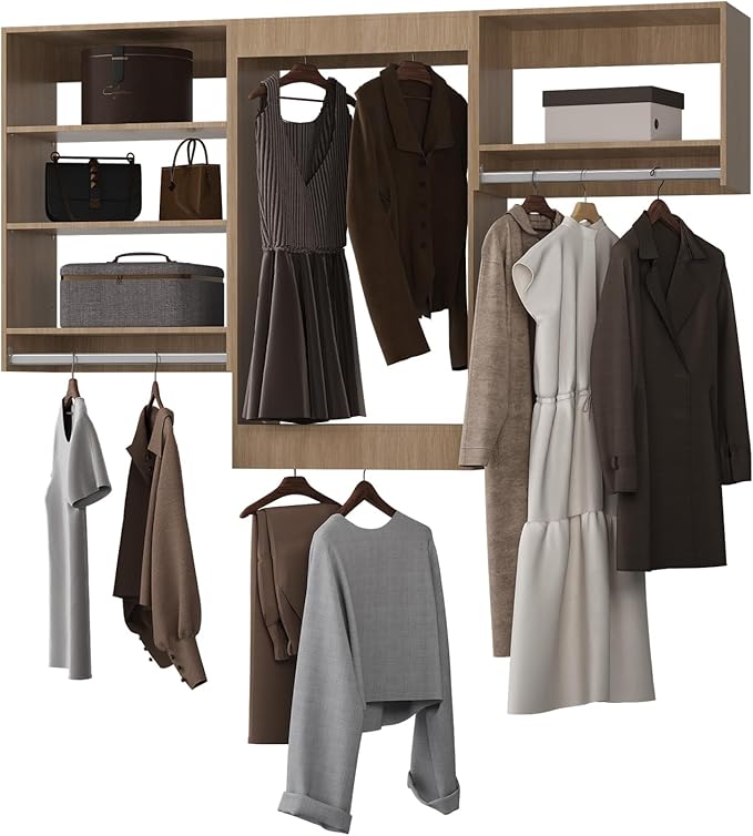 Modular Closet System, Wood Tower Closet Storage by Unknown