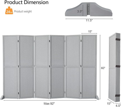 Bonnlo 4/6 Panel Pegboard Freestanding, 5 FT Portable Display Board Organizer - Image 2