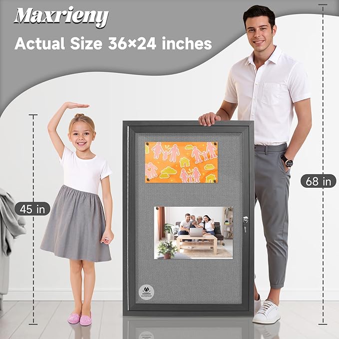 Outdoor Weatherproof Enclosed Fabric Bulletin Board, Noticeboard Case - Image 2