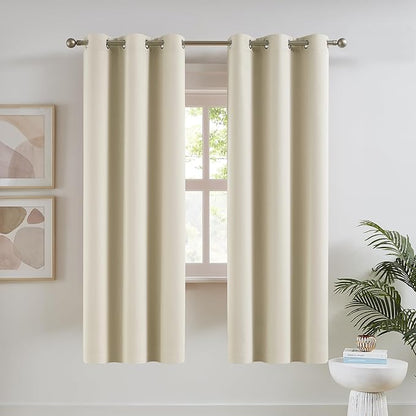 DUALIFE Buttercream Blackout Curtain Panels/Drapes by DUALIFE