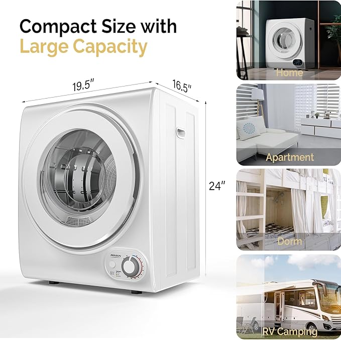 ROVSUN 110V Portable Clothes Dryer, High End Laundry Front Load Tumble Dryer - Image 6
