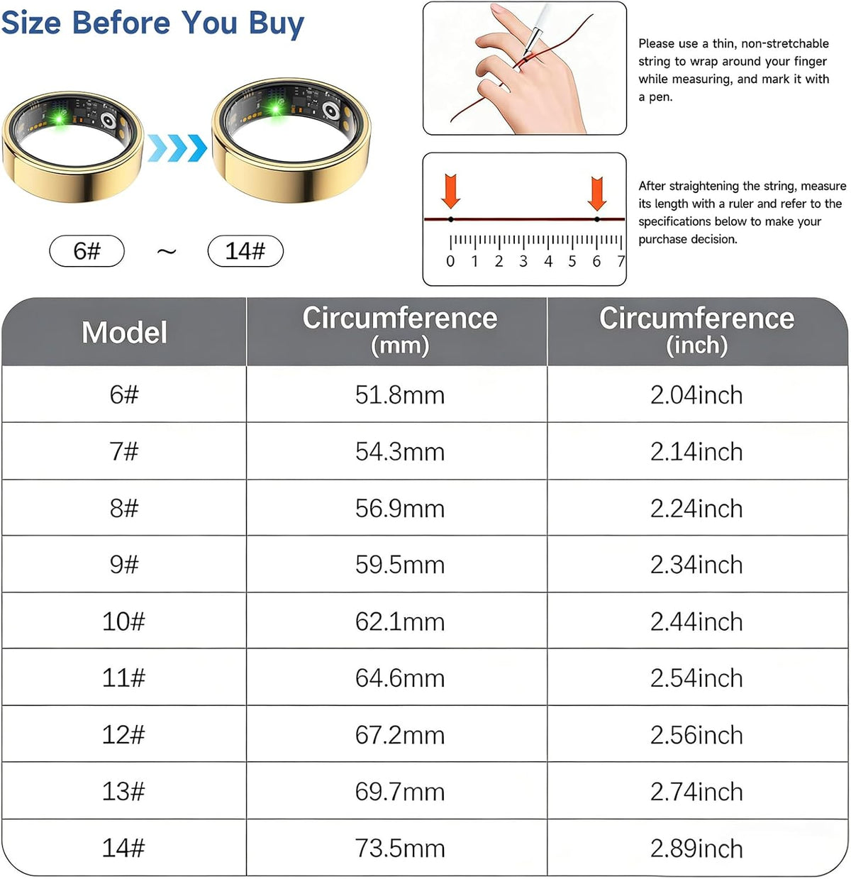 smart ring for women men, health tracker, fitness shown in use
