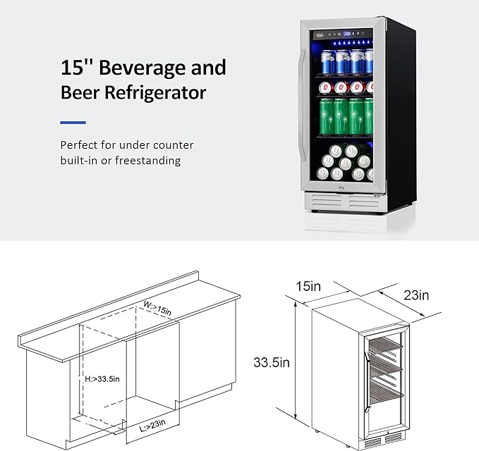 15 Inch Beverage Refrigerator and Cooler - Image 7