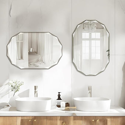 Bathroom Mirror for Wall, Bathroom Vanity Mirror, Beveled Edge Frameless Wall - Image 2