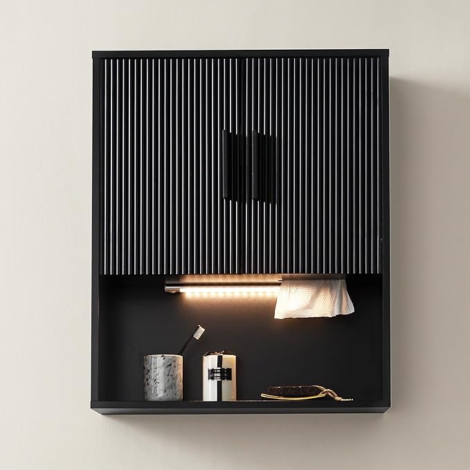 Modern Fluted Bathroom Wall Cabinet by Amellix