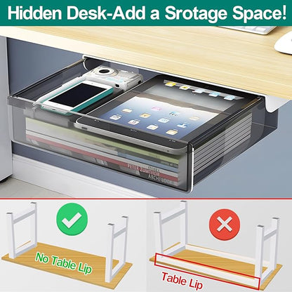 Large Under Desk Table Drawer Storage Organizer, Slide Out Drawer - Image 4