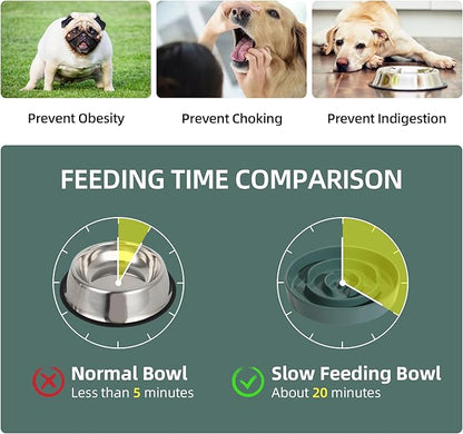 Ceramic 1.6 Cup Slow Feeder Dog Bowl - Image 3