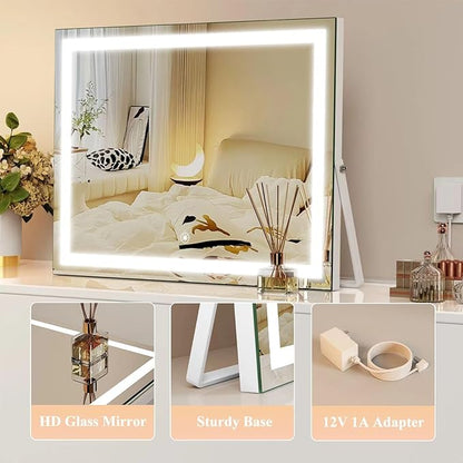 Ligheted Vanity Mirror with Lights, 3 Modes Light, Smart Touch Control Dimmable - Image 5