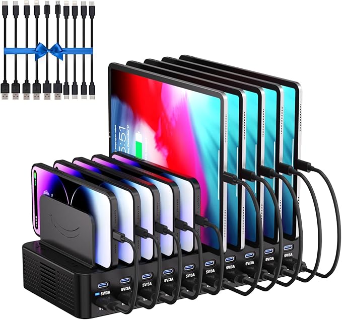 270W Charging Station for Multiple Devices, 20-Port USB Fast Charging Station by HomePage