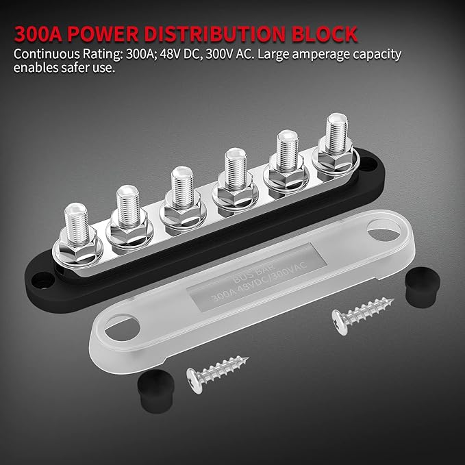 DaierTek 300A Bus Bar 12V Marine 12V Power Distribution Block - Image 3