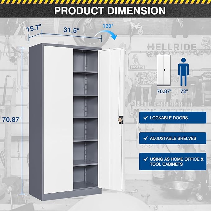 Metal Storage Cabinet-71” Tall Steel File Cabinets - Image 3
