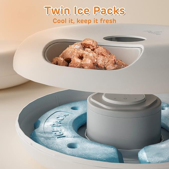 iPettie Donut Frost 6 Meal Cordless Automatic Pet Feeder, Dry & Wet Food - Image 3